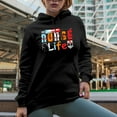 thumbnail image 2 of Nurse Life Art, Nurses Week, Black Hooded Sweatshirt or Hoodie, Medium, 2 of 5
