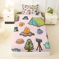 thumbnail image 3 of Erosebridal Adventure Theme Twin Sheet Sets 3pcs For Boys Girls,Happy Camping Bedding For Kids Teens, 3 of 5