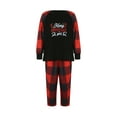 thumbnail image 2 of Family Matching Christmas Pajamas Set 2021 Santa Printed Sleepwear Long Sleeve Tops Plaid Pants for Baby Adults, 2 of 10