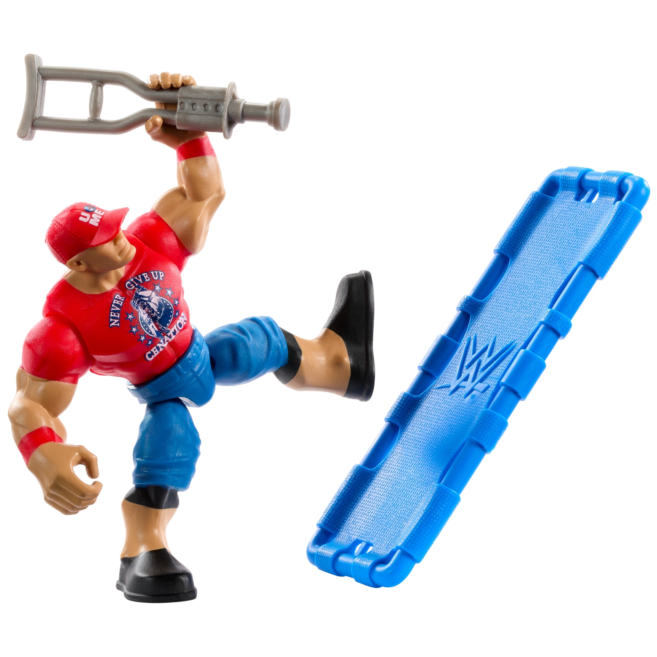 WWE Knuckle Crunchers John Cena Action Figure & Accessories, Bone-Crunching Movement, 3.25-inch