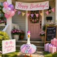 thumbnail image 4 of RUINIXCW Porch Goose Birthday Outfit for 23 inch Cement Plastic Goose Statue Accessories Garden Porch Goose Clothes Crown Hat with Scarf and Tulle Skirt Set Yard Patio Lawn Art Decor (No Goose), 4 of 6