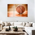 thumbnail image 3 of Elephant Stock Orange Basketball Wall Art - Horizontal Multi Panel Canvas - Living Room Wall Decor - Sports Multi Panel - Brown And Beige Decor - 74" x 48", 3 of 8