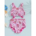 thumbnail image 2 of Bslissey Toddler Baby Girls Swimsuits Cartoon BootHat Print Sleeveless U-Neck Vest + High Waist Shorts 2Pcs Bikini Outfits Kids Cute Bathing Suit Beachwear 6M-4T, 2 of 9