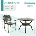 thumbnail image 4 of MEETWARM 5 Piece Patio Dining Set, Outdoor All-Weather Cast Aluminum Dining Table Set, Patio Furniture Set for Backyard Garden Deck, Include 4 Chairs and 1 Round Table with Umbrella Hole, 4 of 7