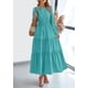 thumbnail image 3 of Vestido PRETTYGARDEN 2025 Maxi Verde Aqua con Escote en V Grande, 3 of 7