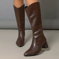 thumbnail image 2 of hzomhy Womens Mid Calf Boots Pointed Toe Rear Zipper for Casual Daily Shopping and Fall Winter Wear, 2 of 9