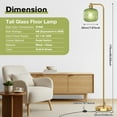 thumbnail image 4 of Laybasic Vintage Floor Lamps for Living Room, Mid Century Modern Standing Lamp with Ribbed Glass Lampshade Pedal Switch, 67" Retro Tall Lamp for Bedroom Study Room, 4 of 7