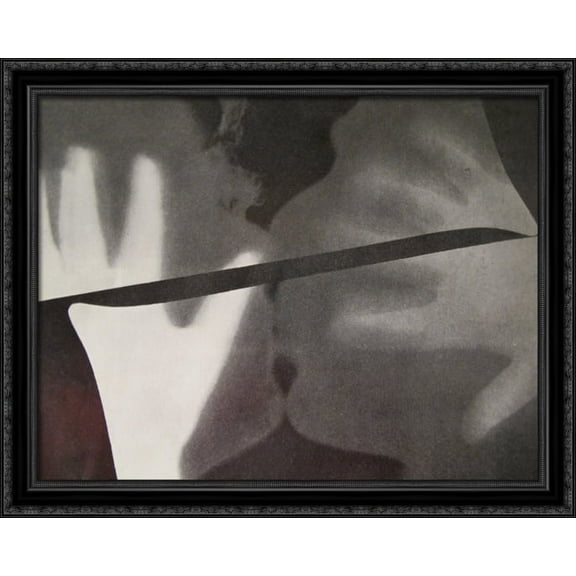 Rayograph (The Kiss) 36x28 Large Black Ornate Wood Framed Canvas Art by Man Ray