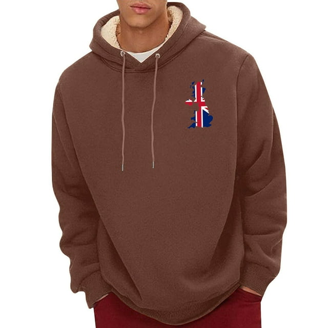 WILLBEST Sudaderas Navideñas para Hombre, Otoño e Invierno, con Capucha, Cálida y Cómoda, De Lana Gruesa y Terciopelo, Sudadera De Manga Larga con Cuello Redondo XXGrande