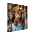 thumbnail image 4 of XQWJWLA Cute Highland Cow Shower Curtain, Farmhouse Floral Highland Cow Shower Curtains for Bathroom, Rustic Artistic Waterproof Fabric Shower Curtain Set, 70x70 Inch(Daisy), 4 of 5