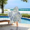 thumbnail image 3 of Yayeee Kids Hooded Towel with Hand Pockets Beach Soft Absorbent Bath Wrap 50 x 23.5 inch, Blue Hydrangeas Pattern, 3 of 5