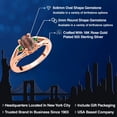 thumbnail image 2 of Gem Stone King 18K Rose Gold Plated Silver Red Tiger Eye and Green Nano Emerald 3 Stone Engagement Ring for Women | 1.30 Cttw | Oval 8X6MM | Round 2MM | Gemstone Birthstone | Size 5, 2 of 6