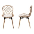 thumbnail image 3 of Baxton Studio Sabelle Brown Teak Wood and Greywashed Rattan Dining Chair, 3 of 9