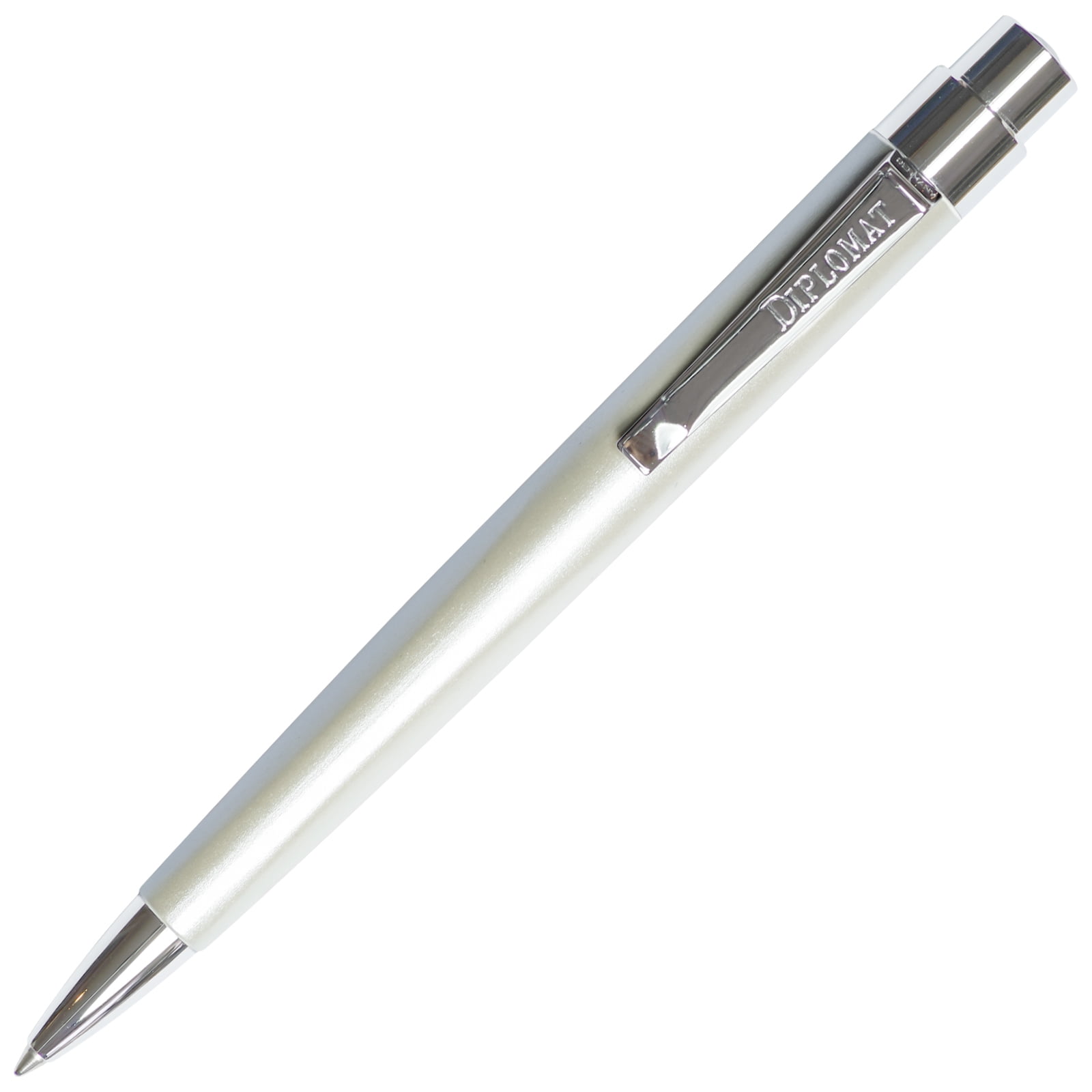 Diplomat Magnum Ball Point Pen - Pearl White (Black Ink, Medium Tip Refill)