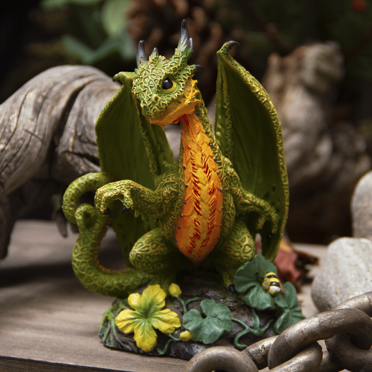 Dragon Fantasy Cantaloupe Dragon Resin Figurine