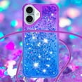 thumbnail image 4 of Funda para iPhone 16 Brillantina Líquida Divertida Reluciente y con Cristales en Movimiento Cuerpo Cruzado con Cordón Ajustable, 4 of 5