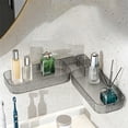 thumbnail image 1 of Bathroom Counter Corner Shelf Kitchen Wall Mounted Organizer No Drill Acrylic Hanging Rack Drainage Storage Holders For Bathroom Kitchen, 1 of 6