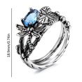 thumbnail image 1 of PVCS Bague Libellules et un Lotus, Bague Vintage Thaïe Incrustée d'Argent, 1 of 4