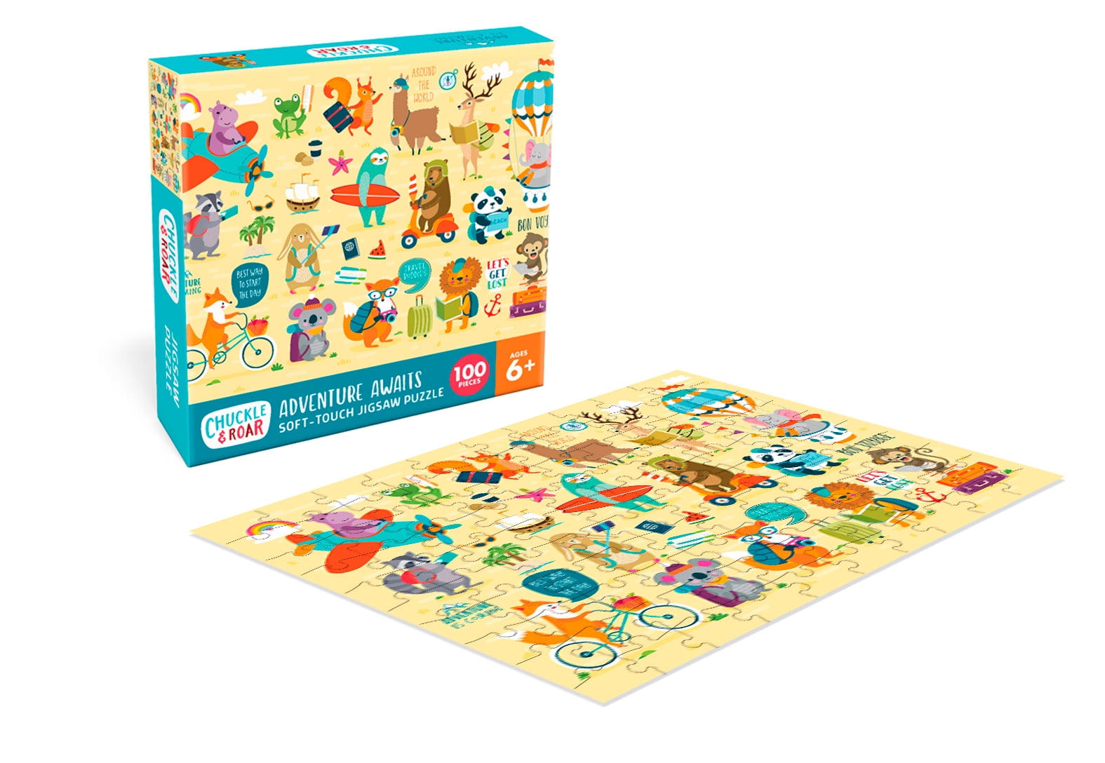Chuckle & Roar 100-piece Adventure Awaits Soft-touch Interlocking Jigsaw Puzzle for Children Ages 6+
