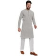 thumbnail image 5 of SKAVIJ Men's Cotton 2 Piece Set Casual Henley Shirts with Trouser Round Neck Long Sleeve Regular Outfit (Large,Grey), 5 of 6