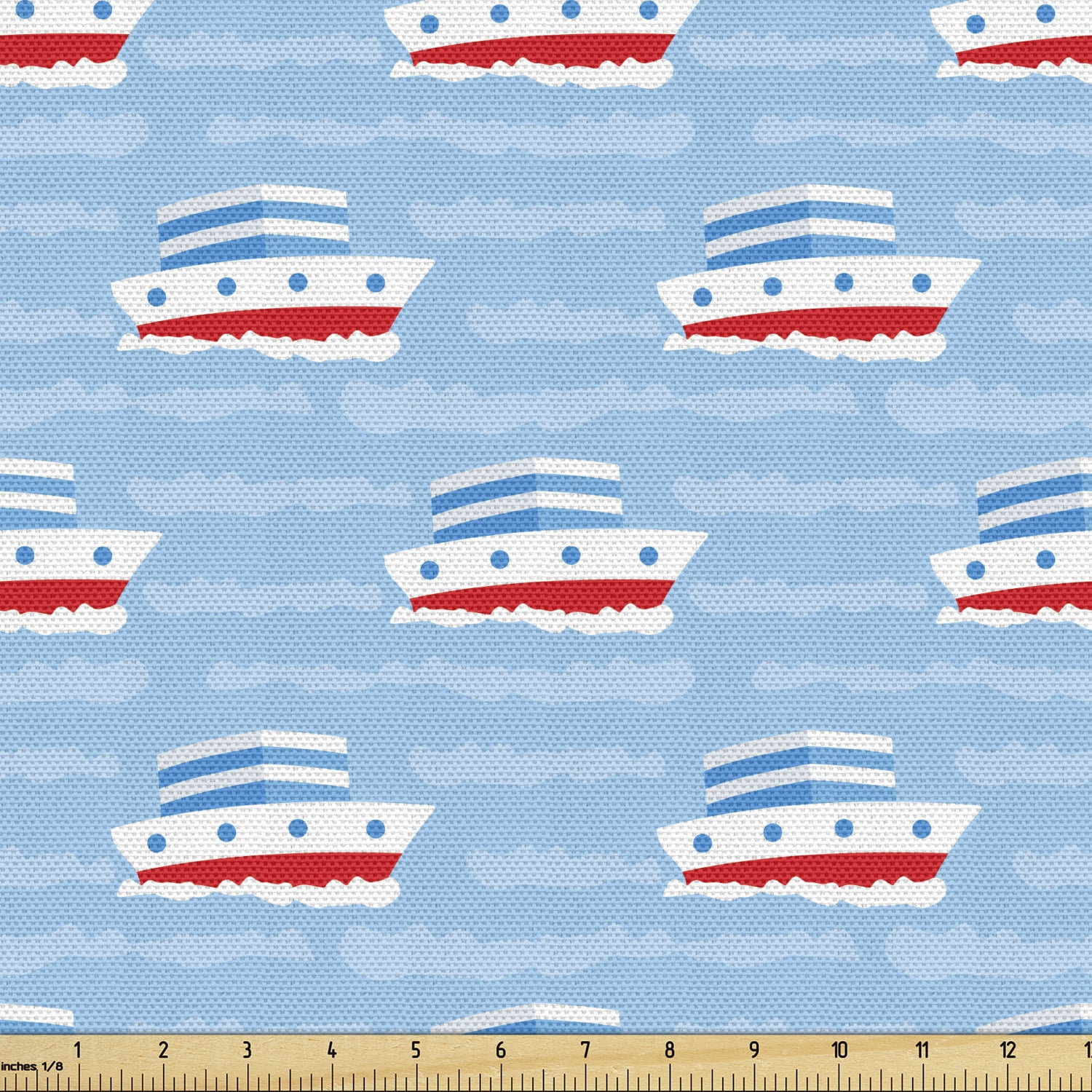 Cruise Ship Fabric by the Yard Upholstery, Nautical Sailor Pattern