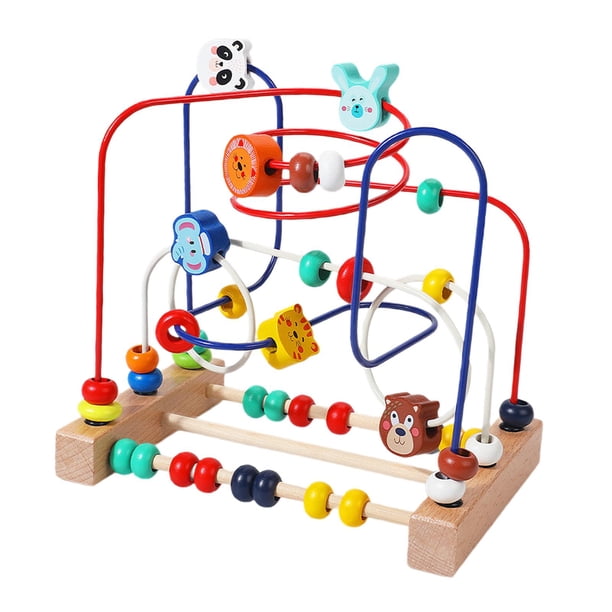 Juguete de laberinto de cuentas de madera, círculo educativo de madera, juego de actividades, regalo de Año Nuevo, 225x225x15cm B