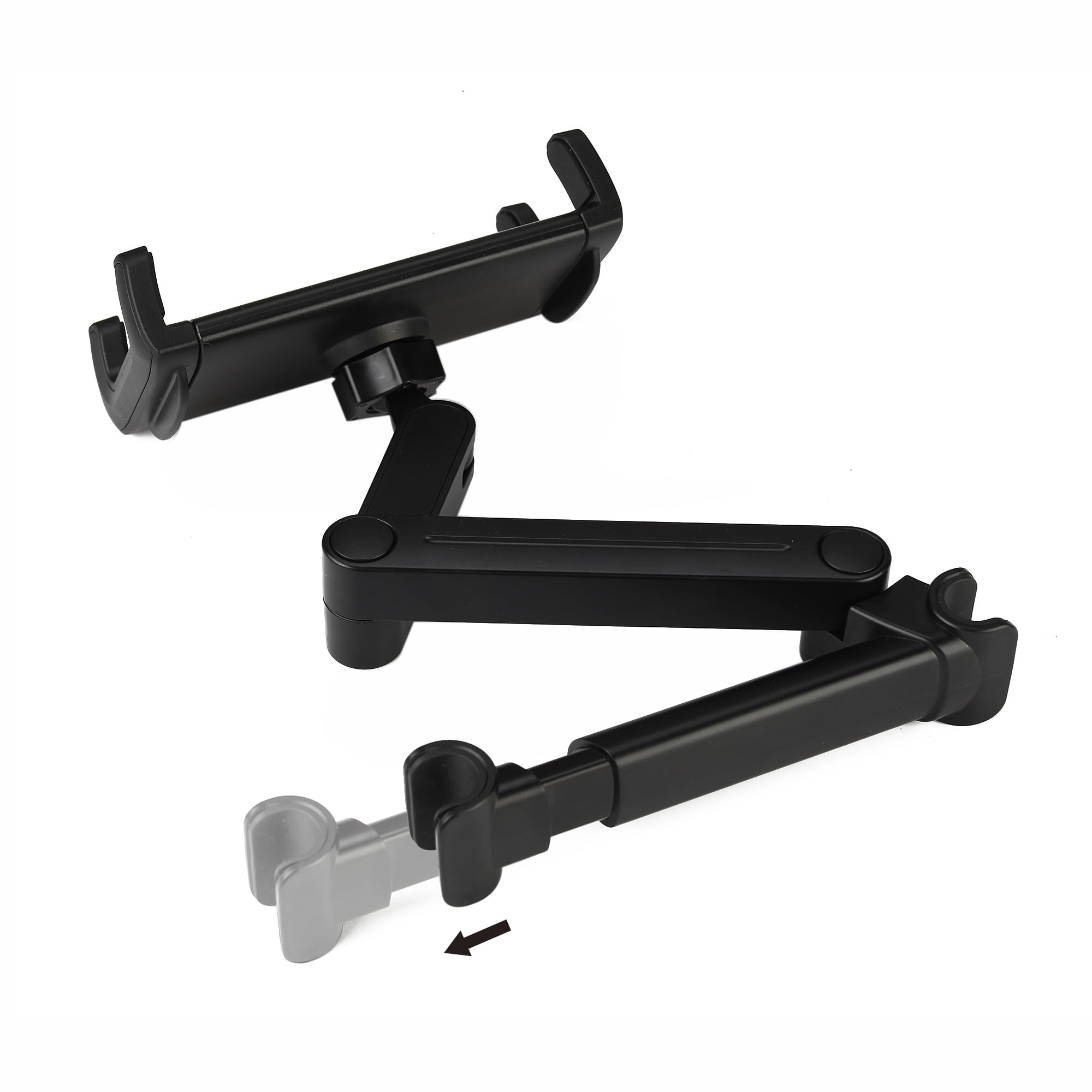 Auto Drive Universal Headrest Mount Phone & Tablet Holder, 360° Rotation, for Cars & SUVs, Black