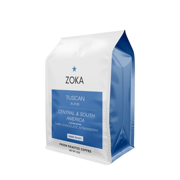 Tuscan Blend - Roasted by Zoka Coffee - Whole Bean Coffee - 12oz Bag