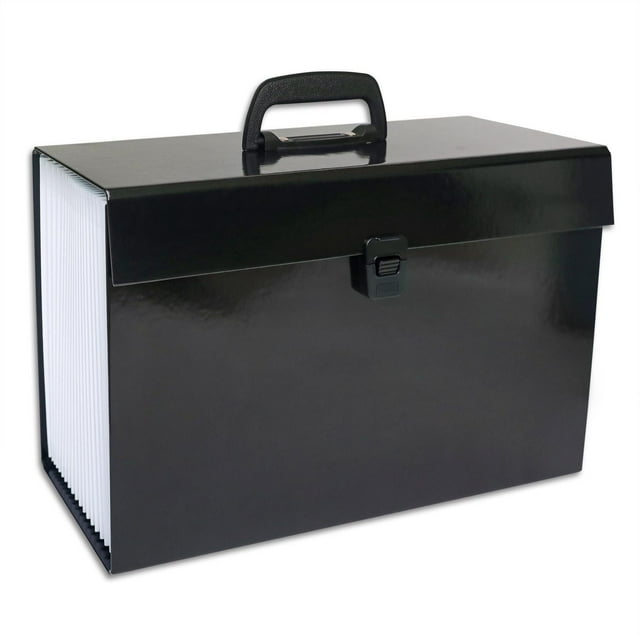 19 POCKET FILE CASE- BLACK