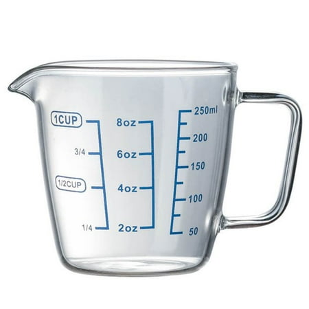 

Egebert 250ml/500ml Heat Resisting Glass Measuring Cup Milk Water Scale Microwave Tool