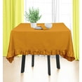 thumbnail image 3 of Vargottam Ruffle Tablecloth, Table Linens Rectangular Table Covers For Party Decor, Solid Dining Tabletop Covers Cotton Tablecloths,Mustard Yellow,60 x 108 Inches, 3 of 7