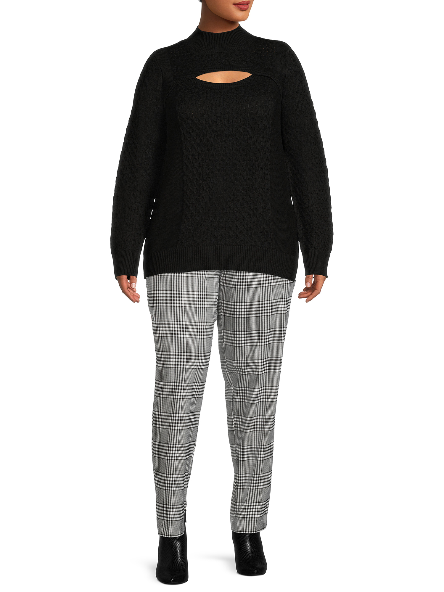 Terra & Sky Women's Cutout Pullover Sweater - image 2 of 5