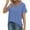 Light Blue, variant on QUNYINEY Casual Shirts for Women Pullover Solid Short Sleeve V Neck Tops Loose Tops for Women
