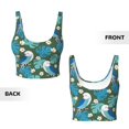 thumbnail image 6 of Sports Bra For Women, Cute Cartoon Parrot Flower White Sports Bras For Women High Support, Workout Tank Tops Woman With Removable Cups, 6 of 8