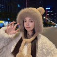 thumbnail image 2 of XIMIN Cute Cartoon Bear Ears Hat for Kid Girls Ear Protection Furry Faux Fur Beanie Hat kiing Climbing Hat Winter Fashion Warm Outdoor Ear Flaps Ski Hat, 2 of 4