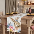 thumbnail image 2 of Table Runners 72 Inches Long Dress Scarves, Bunny Easter Farmhouse Kitchen Table Runner, Coffee Tablerunners, Spring Floral Blue Leaves Watercolor 16x72 Inch, 2 of 9