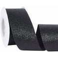 thumbnail image 1 of Cinta negra brillante de 10 yardas y 1,5 pulgadas, cinta metálica brillante de poliéster satinado, rollo a granel con carrete., 1 of 9