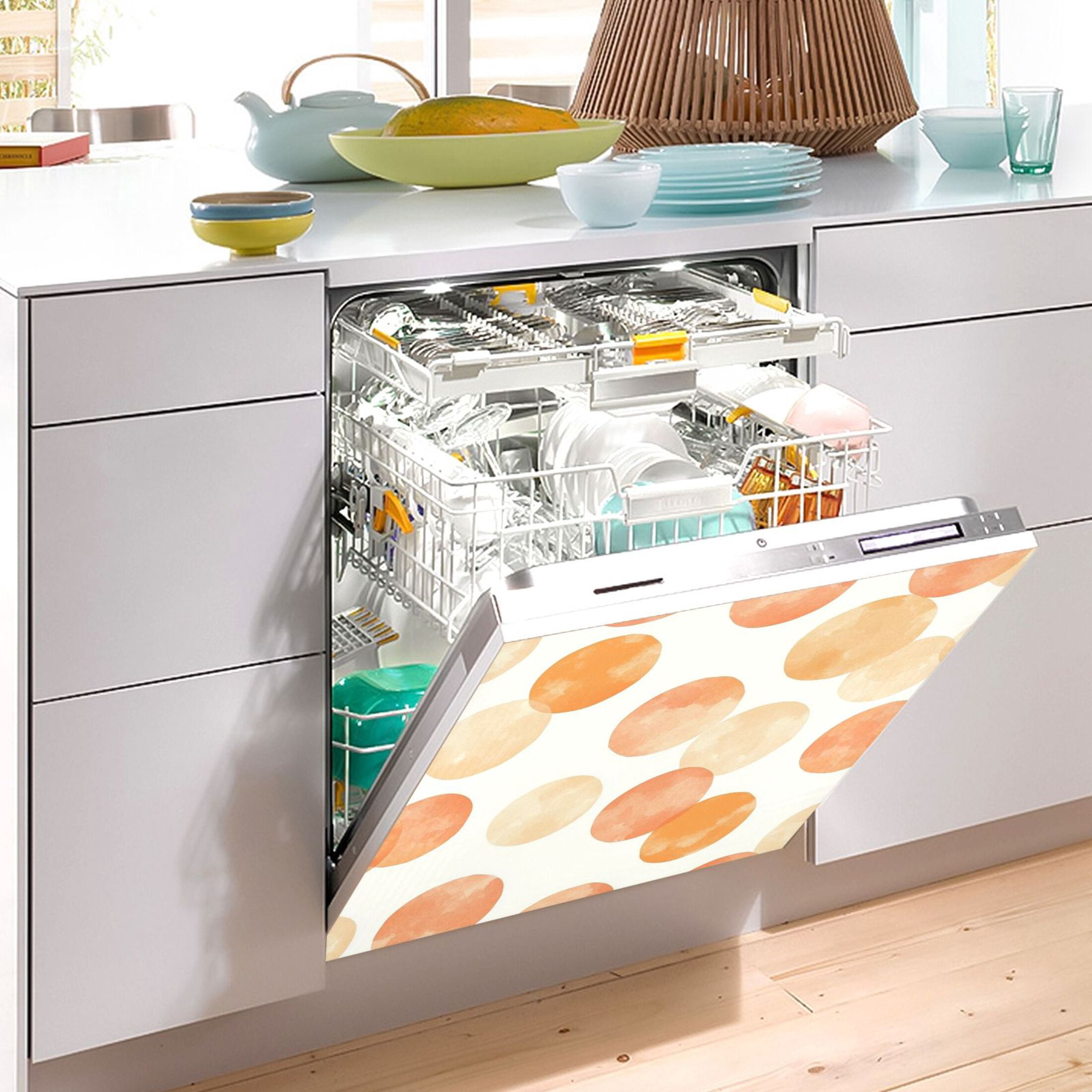 Dishwasher Magnetic Sticker 23x26 Inch Refrigerator Magnetic Sticker Washing Machine Magnetic Sticker Kitchen Panel Magnetic Sticker Home Decor Colorful Dots