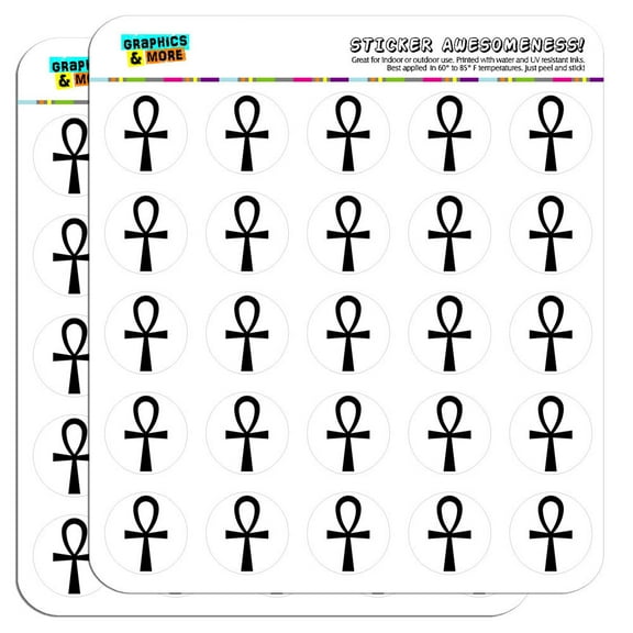 Ankh Cross Design 1" Scrapbooking Crafting Stickers