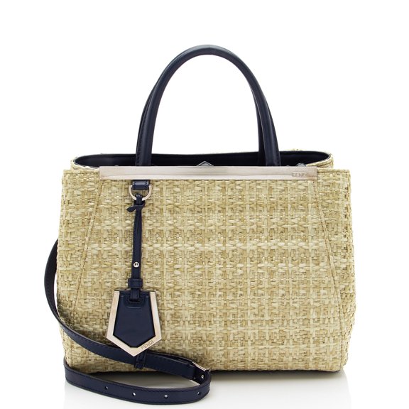 Pre-Owned Fendi Raffia Petite 2Jours Tote