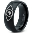 thumbnail image 1 of Tungsten Looking Seeing Eye Band Ring 8mm Men Women Comfort Fit Black Dome Polished, 1 of 4
