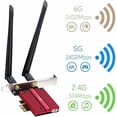 thumbnail image 2 of Cudy AX5400 Wireless WiFi 6E PCIe Card for PC, Bluetooth 5.3, AX210 Module Inside, Bluetooth 5.2/5/4.0, 802.11ax/ac/a/b/g/n, Windows 11,10, WE3000S, 2 of 9