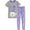 Gray-Purple, variant on MyFav Children Girl Pajamas Set Soft Comfy Sleepwear Cartoon Pajamas Size 4 to 14 Years