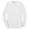 thumbnail image 5 of Gildan Ultra Cotton Men's Long Sleeve Pocket T-Shirt, Comfortable, Crewneck Classic Fit, White, M, 5 of 5
