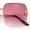 Gold - Burgundy, variant on Womens Jaguar Head Stud Half Rim Metal Rim Oversized Rectangle Sunglasses All Black