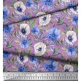 thumbnail image 2 of Soimoi polyester Crepe Fabric Leaves & Anemone Floral Print Sewing Fabric Yard 42 Inch Wide, 2 of 5