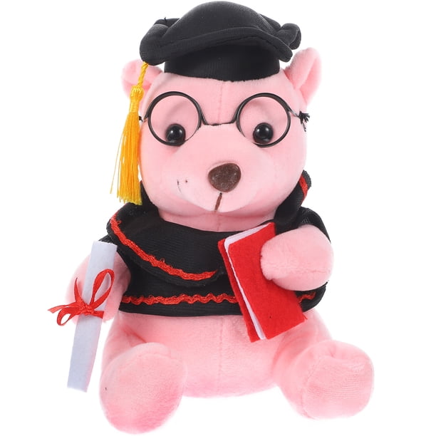 FELTECHELECTR Oso de peluche de graduación, muñeco de peluche de 18 cm, oso de dibujos animados decorativo
