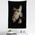 thumbnail image 1 of Flowers Tapestry, Japanese Traditional Design Crane Open Wings on Blossoming Spring Flowers, Fabric Wall Hanging Decor for Bedroom Living Room Dorm, 5 Sizes, Black and Multicolor, by Ambesonne, 1 of 1