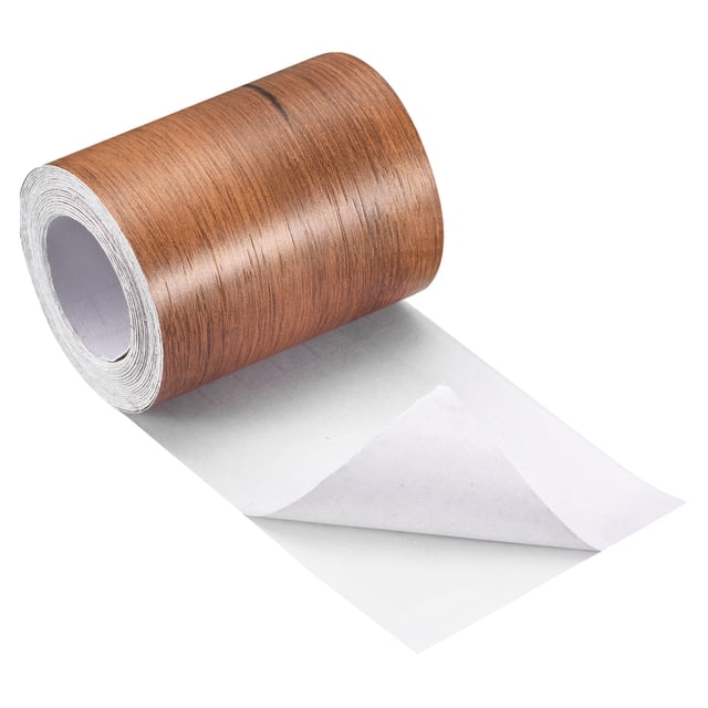 Cinta de Madera Grano Unique Bargains 0.2'x16.41 Pies Pared Papel Borde Pegatina Autoadhesivo Madera Grano Reparación Parche para Hogar Decoración Rojo Roble