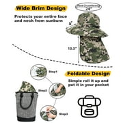 Mens Sun Protection Hat with Neck Flap Cover,Wide Brim Outdoor Fishing Hiking Camping Hunting Boating Safari Gardening